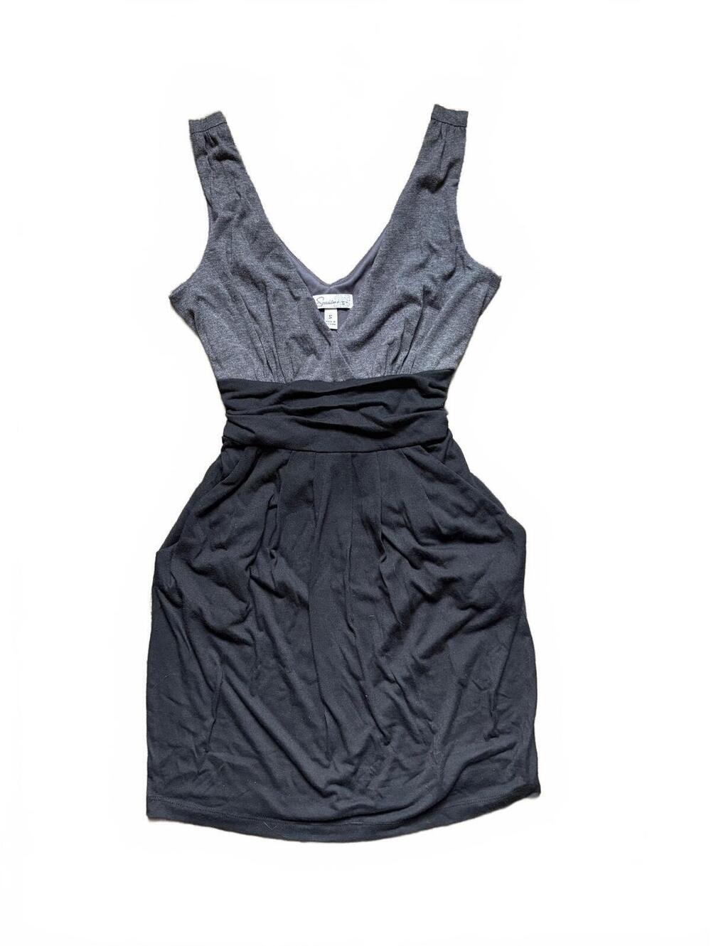 Y2K Speechless Black Gray Mini Dress Open Back Tie 2000s Brooke Davis Style